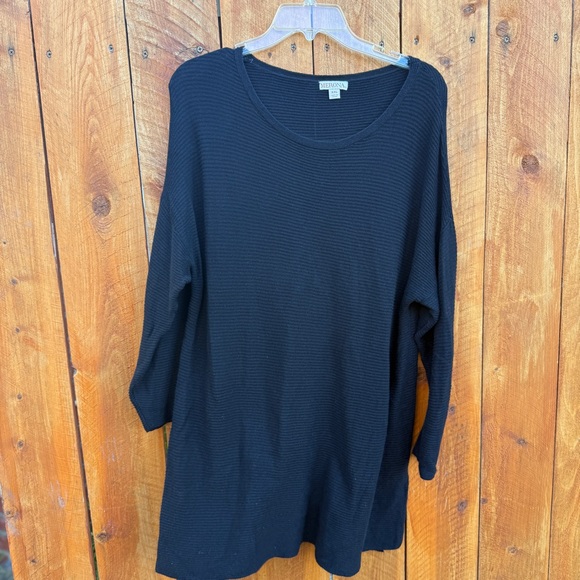 Merona Sweaters - Merona Black Ribbed 3/4 Sleeve Soft Knit Tunic Top - XXL